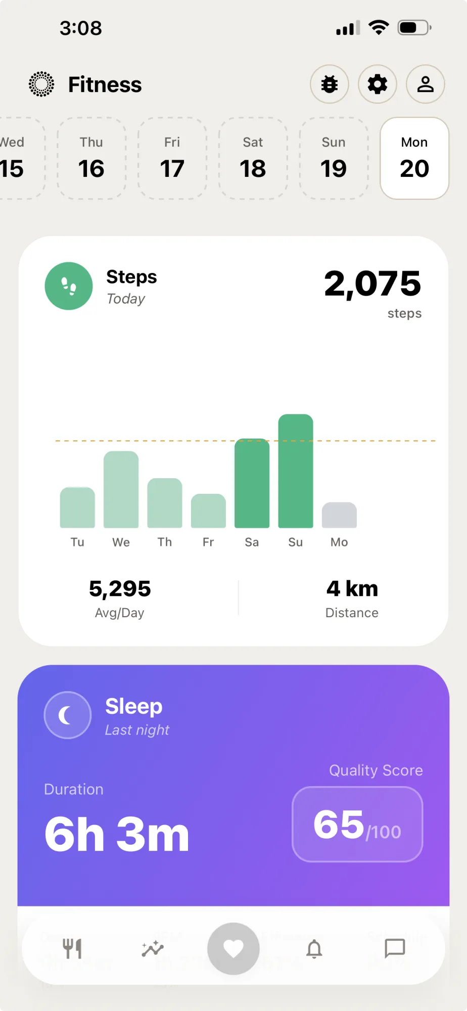 GlowUp app — fitness
