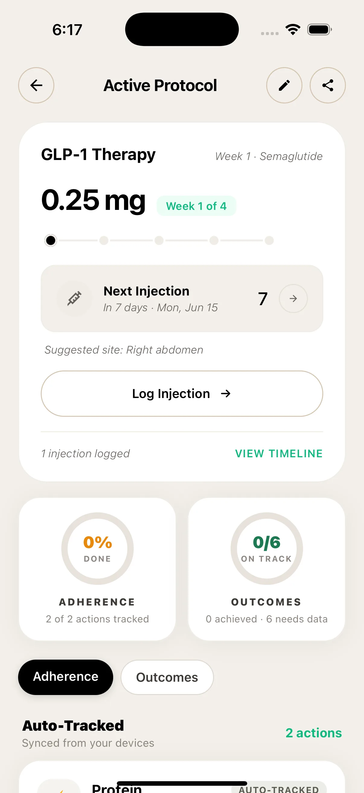 GlowUp app — glp1Protocol