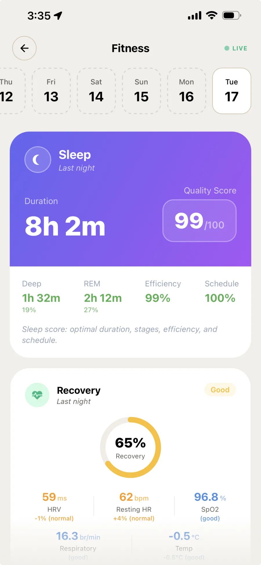 GlowUp app — watch